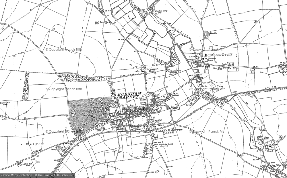 Old Map of Burnham Market, 1886 - 1904 in 1886
