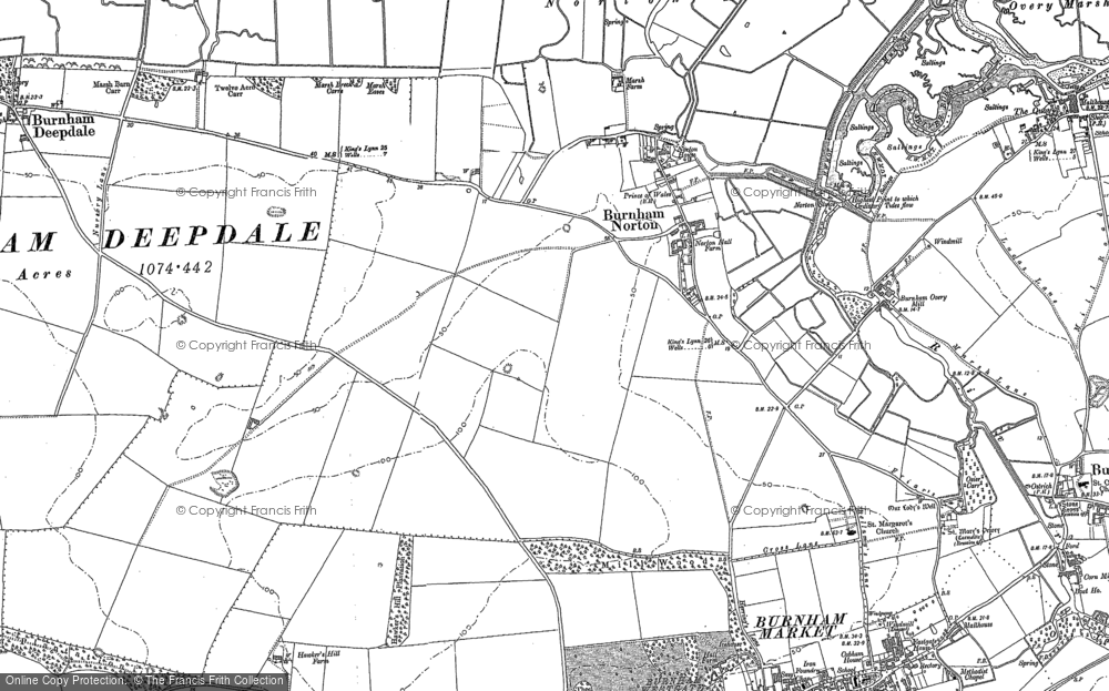 Old Map of Burnham Norton, 1886 - 1904 in 1886