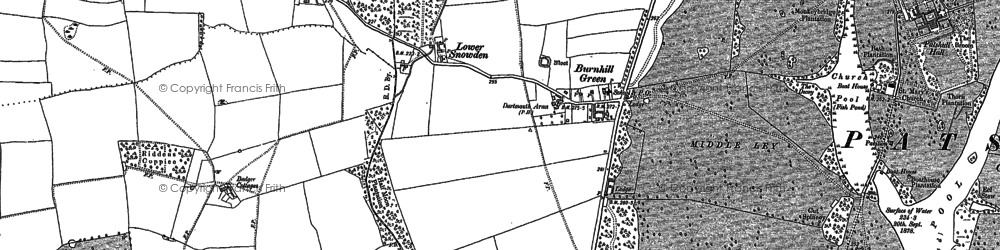Old map of Burnhill Green in 1882