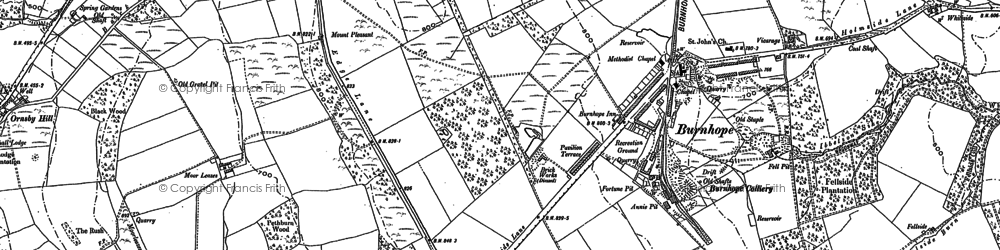 Old map of Burnhope in 1895