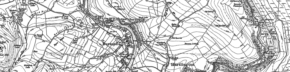 Old map of Burnsall in 1907