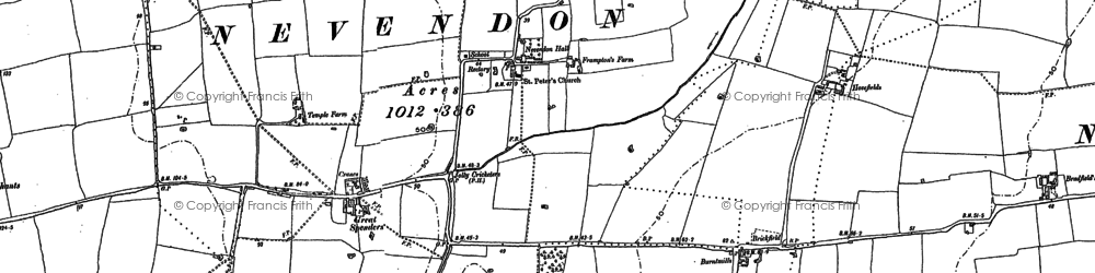 Old map of Burnt Mills in 1895