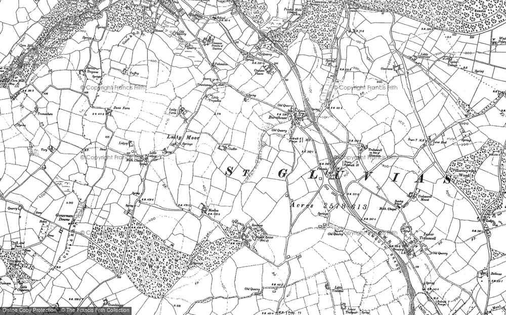 Old Map of Burnthouse, 1878 - 1906 in 1878