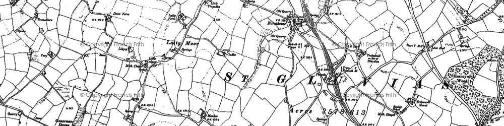 Old map of Burnthouse in 1878