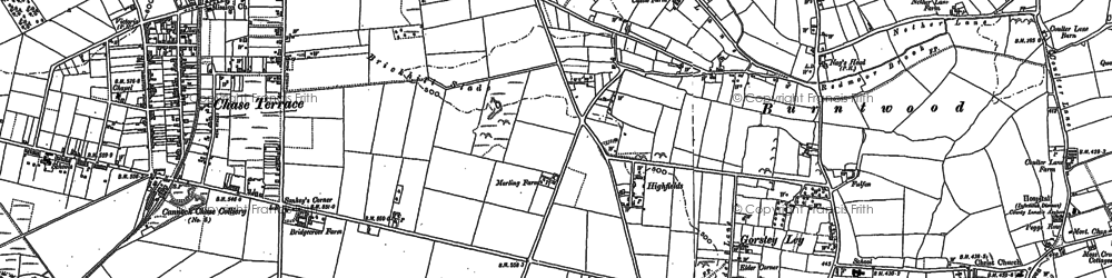 Old map of Burntwood in 1882