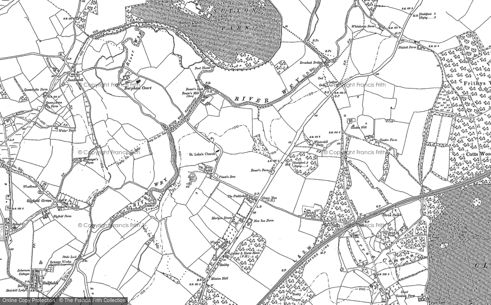 Old Map of Burpham, 1895 in 1895