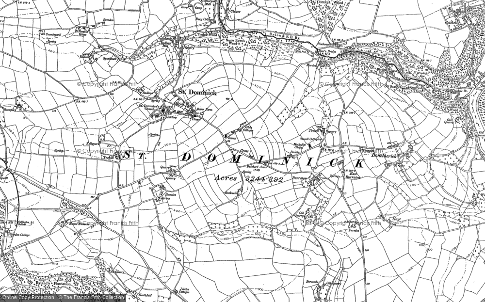 Old Map of Burraton, 1886 in 1886