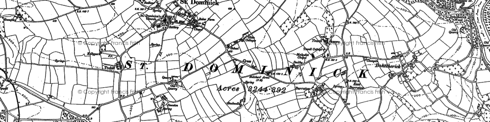 Old map of Burraton in 1886