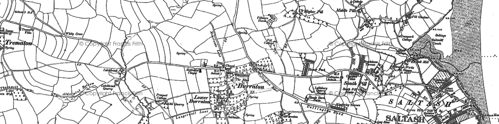 Old map of Burraton in 1888