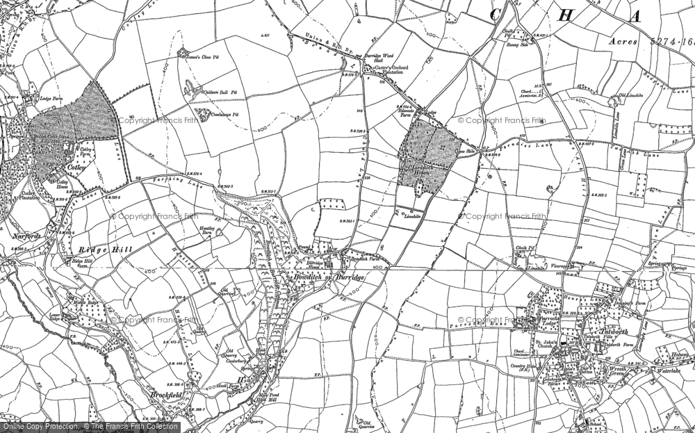Old Map of Historic Map covering Brockfield in 1901