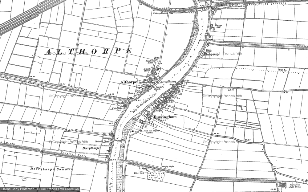 Old Map of Burringham, 1885 - 1906 in 1885