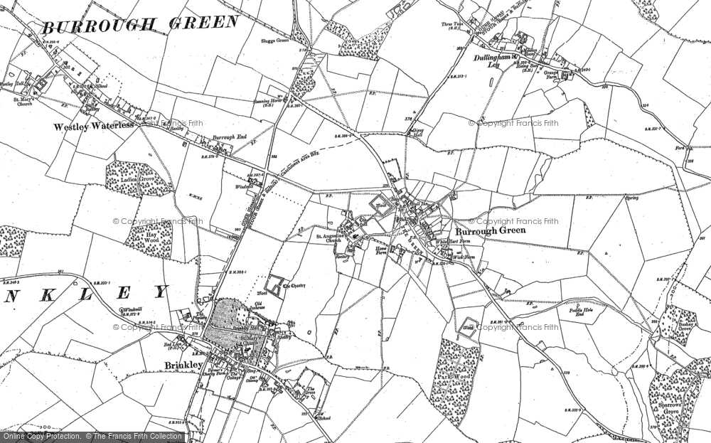 Old Map of Burrough Green, 1901 in 1901