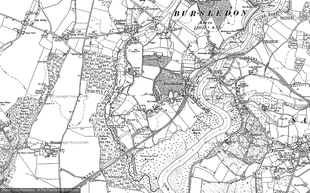 Old Map of Bursledon, 1895 - 1896 in 1895
