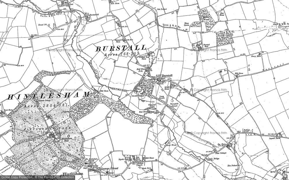 Old Map of Burstall, 1881 - 1884 in 1881