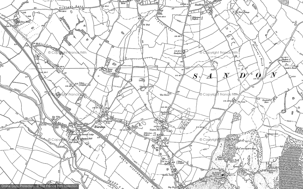 Old Map of Burston, 1881 in 1881