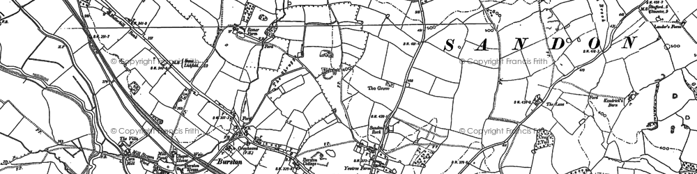 Old map of Burston in 1881