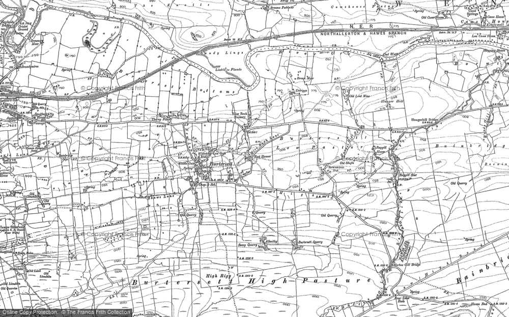 Old Map of Burtersett, 1892 - 1910 in 1892