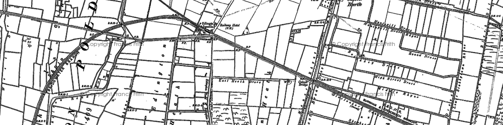Old map of Burtle in 1884
