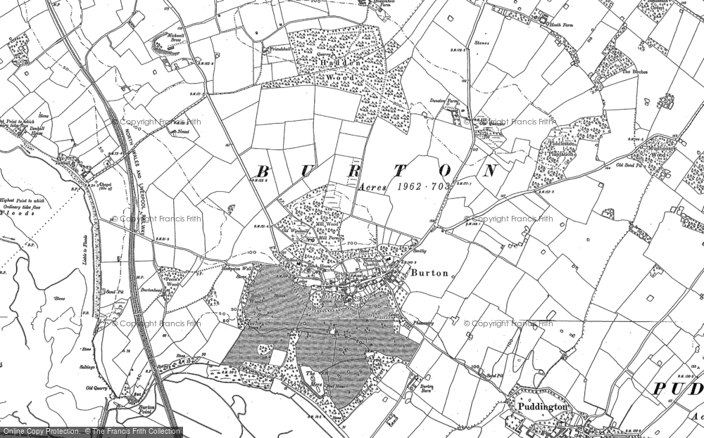 Old Map of Burton, 1897 - 1909 in 1897