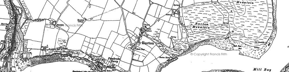 Old map of Burton Ferry in 1906