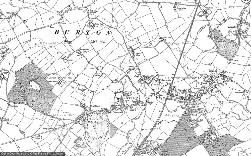 Old Map of Historic Map covering Burton Green in 1909