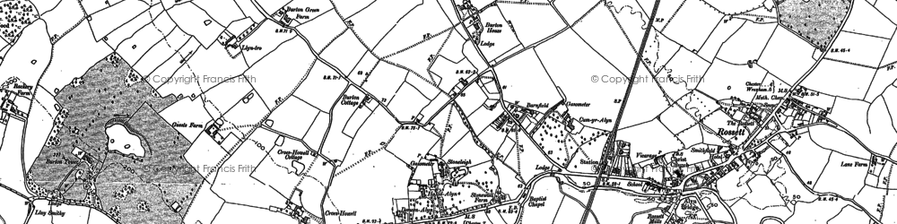 Old map of Burton in 1909