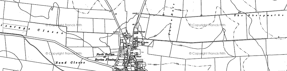 Old map of Burton Fleming Grange in 1888