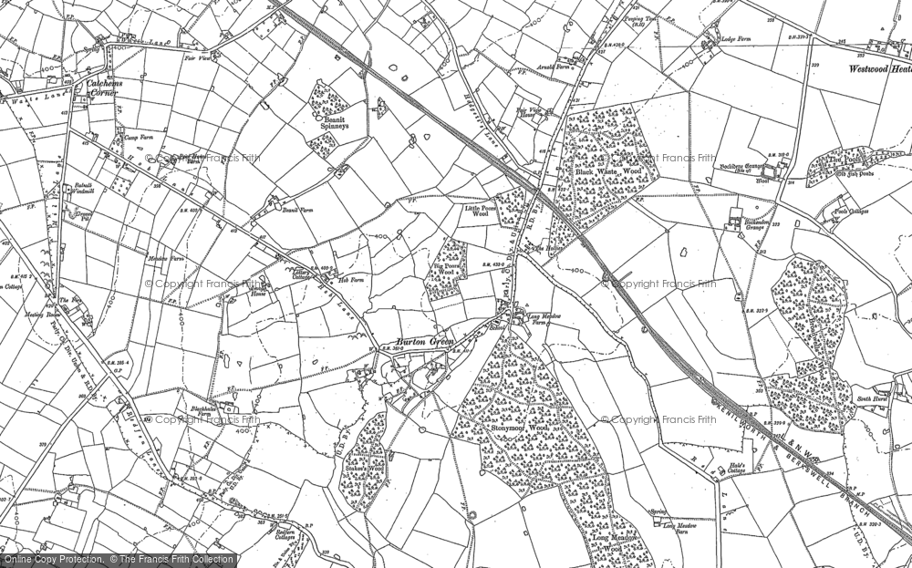 Old Map of Historic Map covering Bockendon Grange in 1886