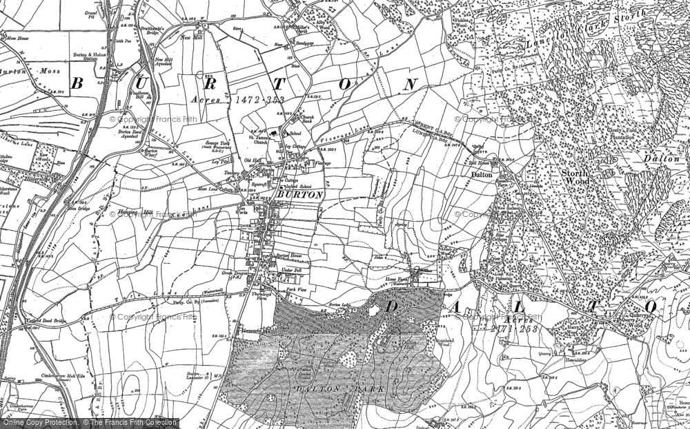 Old Map of Burton-in-Kendal, 1911 in 1911