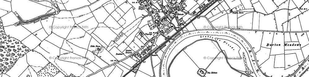 Old map of Burton Joyce in 1883