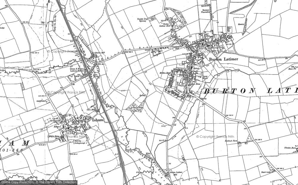 Old Map of Burton Latimer, 1884 in 1884