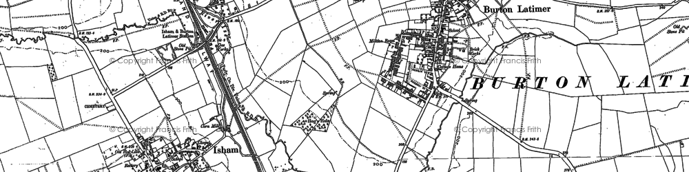 Old map of Burton Latimer in 1884