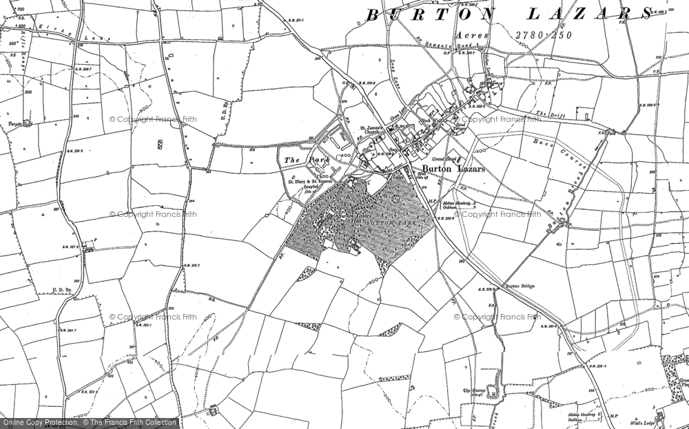 Old Map of Historic Map covering Burton Brook in 1902