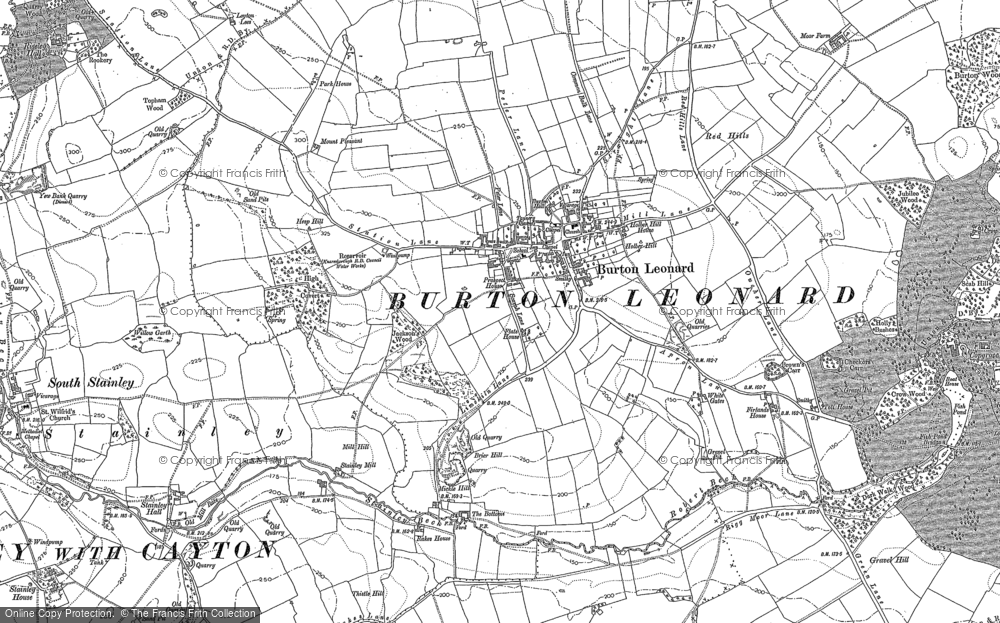 Old Map of Burton Leonard, 1890 in 1890