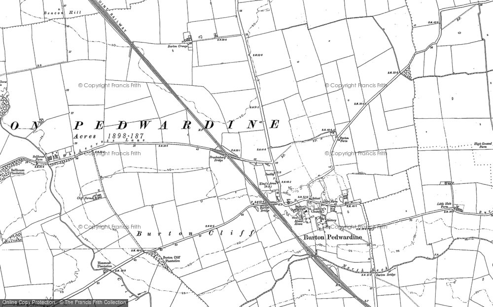 Old Map of Burton Pedwardine, 1887 - 1903 in 1887