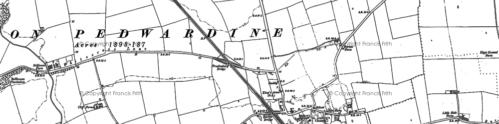 Old map of Burton Pedwardine in 1887