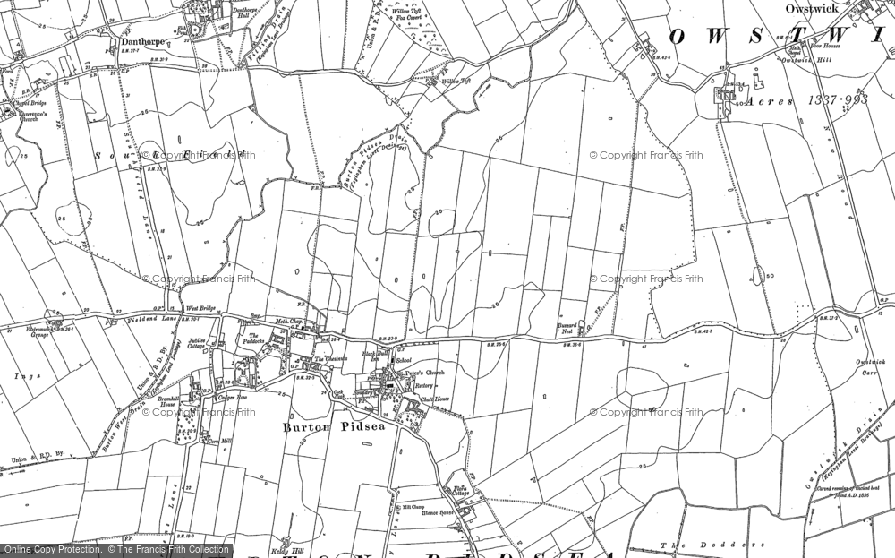 Old Map of Burton Pidsea, 1889 - 1908 in 1889