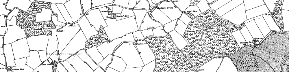 Old map of Burton's Green in 1896