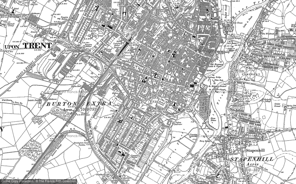 Cobertizo Enfatizar Aburrido Personalise Your Map of Burton upon Trent, 1889