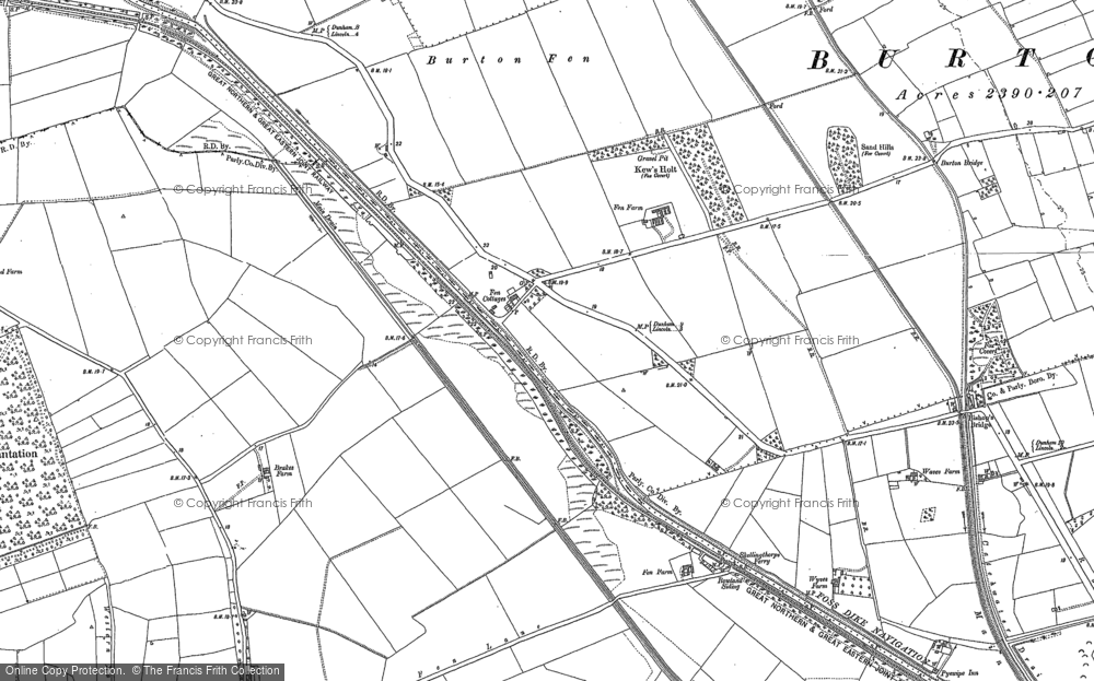 Old Map of Burton Waters, 1885 - 1900 in 1885