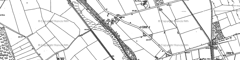 Old map of Burton Waters in 1885