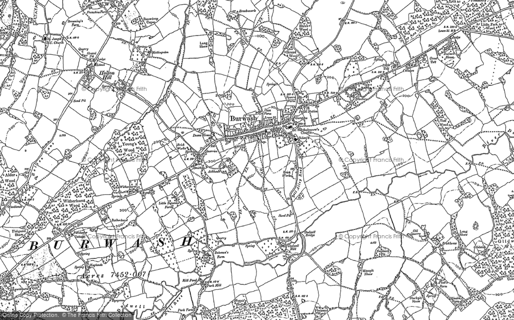 Old Map of Burwash, 1897 - 1908 in 1897