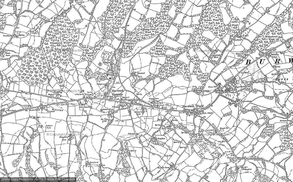 Old Map of Burwash Common, 1897 in 1897