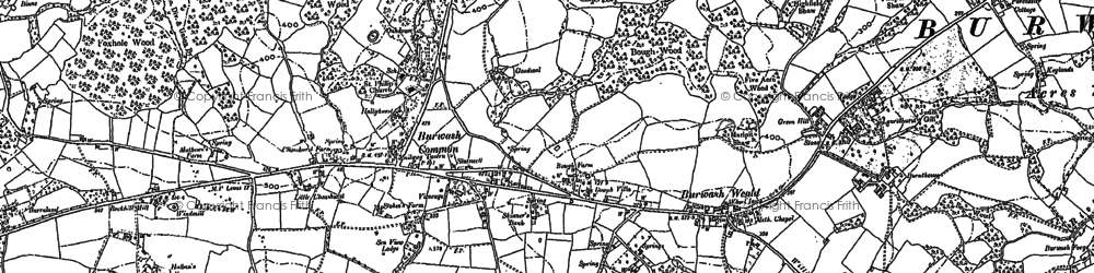 Old map of Burwash Common in 1897