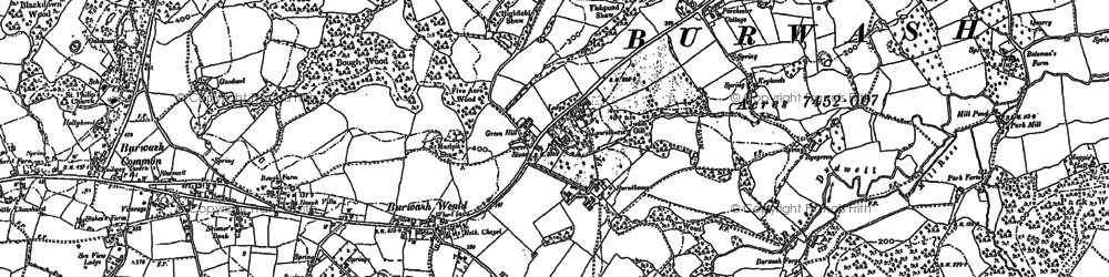 Old map of Burwash Weald in 1897