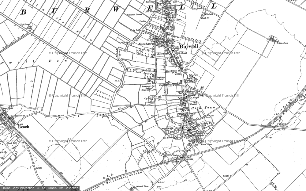 Old Map of Burwell, 1886 - 1901 in 1886