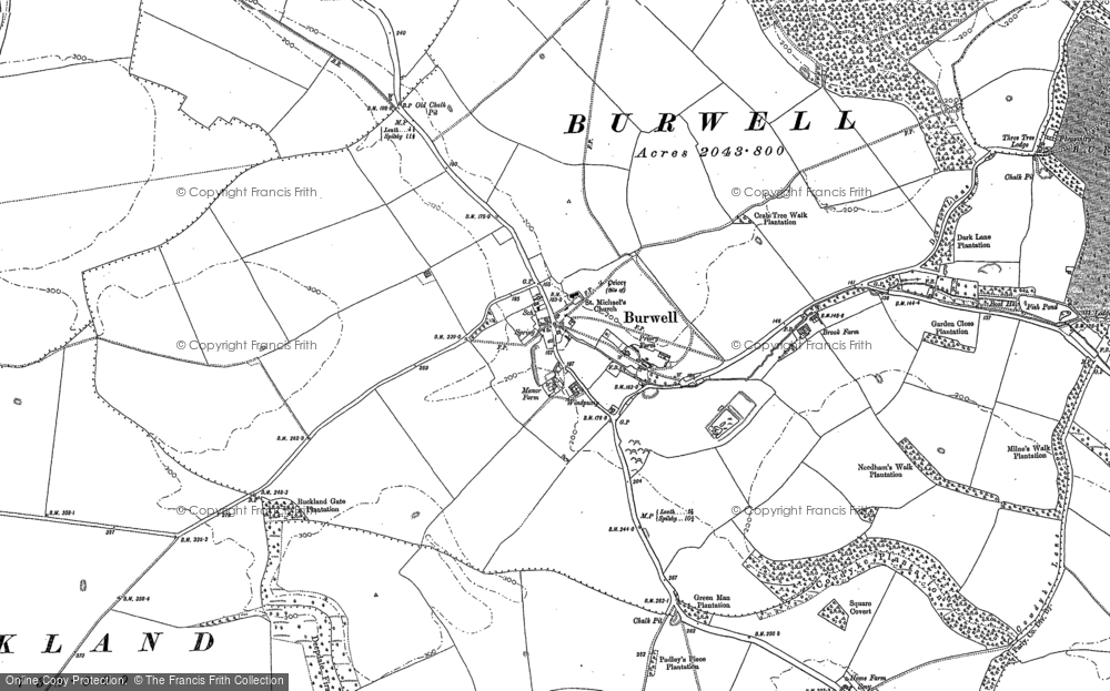 Old Map of Burwell, 1888 in 1888