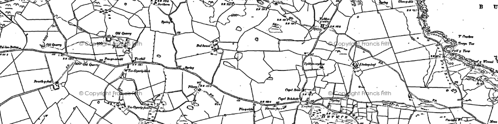 Old map of Burwen in 1899