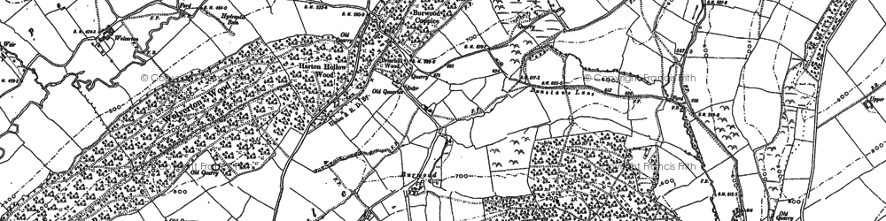 Old map of Pinstones in 1883