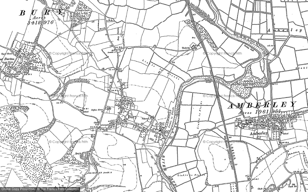Old Map of Historic Map covering Bury Hollow in 1896